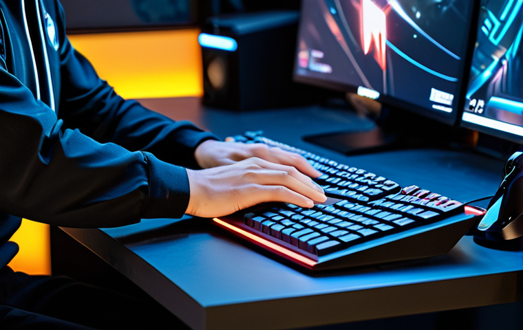A close-up, high-angle shot of a gamer's hands, well-formed with proper finger count, professionally operating a gaming mouse on a futuristic desk setup. The image showcases three distinct mousepad textures: a soft, high-density fabric pad for balanced control, a smooth, reflective glass pad emphasizing precision and speed, and a durable, textured CORDURA pad designed for intense action. The gamer is fully clothed in a modest, long-sleeved esports jersey, with only their forearms and hands visible, demonstrating natural pose and perfect anatomy. The background is a blurred, professional gaming environment with subtle LED lighting from a monitor. The image conveys high quality, professional photography, appropriate content, safe for work, and family-friendly.